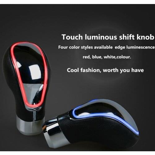 Universal Automotive Gear Shift Knob Touch Sensing LED Light Lines Shift Lever Head Luxurious Car Decoration Modification Parts