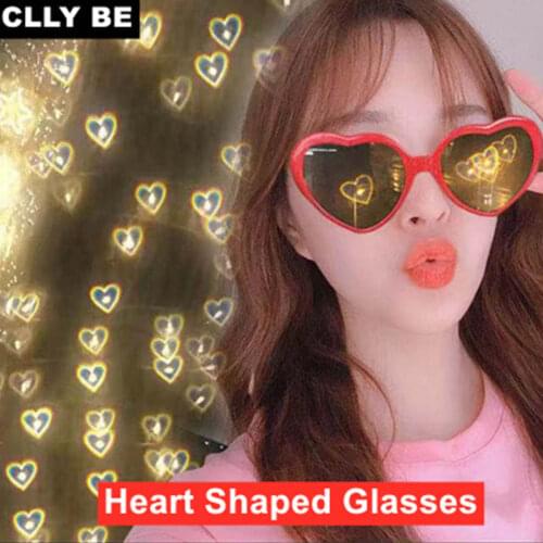 Heart Effect Diffraction Glasses Support Myopia Fashion Eyewear For Diffraction Glasses, Carnival Glasses Holiday Decorations