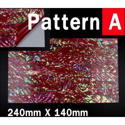 Wifreo Red Paua Coated Enhanced Adhesive Veneer Sheet ( Shell Inlay Abalone Fish Lure Popper Building Decorating 24X14cm )