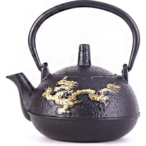 300Ml Japanese Iron Tea Pot Infuser Cast Teapot Kettle Boiling Water Oolong Casual Retro Kung Fu Animal Friends Tea Accessories