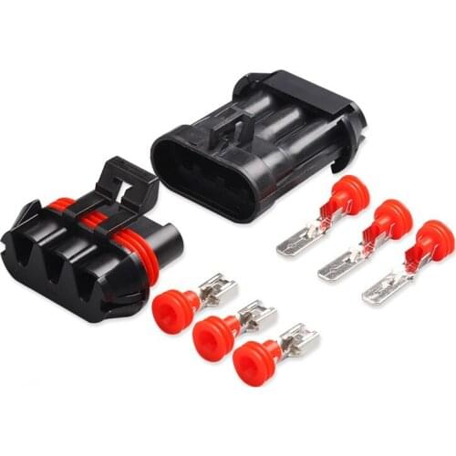 100 Sets 3 Pin Waterproof Female And Male Automotive Cooler Fan Connector Auto Plug 12124685 15358681 For Haval H3