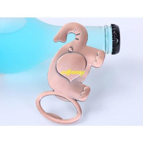 100pcs/lot Fast shipping Good Luck Elephant Bottle Opener Wedding Favors Party Gift Decoration Ideas Souvenirs Gifts