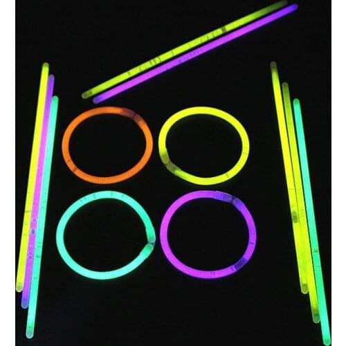 100pcs Party Fluorescent Lights Bracelet Necklace Neon Lights for Wedding Glow Sticks Bright Colorful Glow Stick Party Supplies