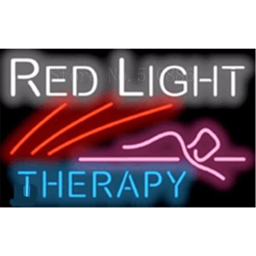 17*14" Red Light Therapy NEON SIGN REAL GLASS BEER BAR PUB LIGHT SIGNS store display Packing Garage Bulbs Advertising Lights