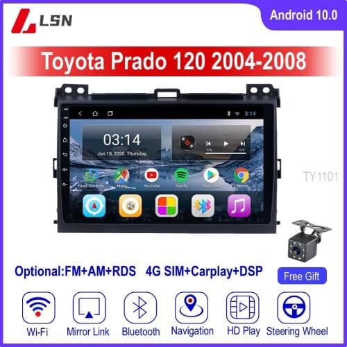 9" Android 10 For TOYOTA PRADO 120 2004,2005,2006,2007,2008 Multimedia Video GPS Navigation Car Radio Navi Player Auto DVD