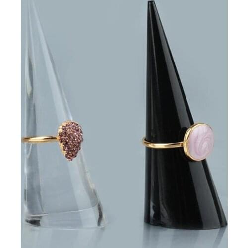 Acrylic Ring Jewelry Display Stand Holder Mini Cone Finger Model Carrying Organizer F20173372