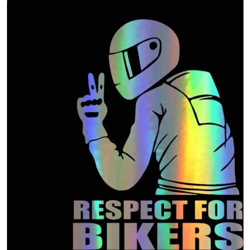 Personality Car Sticker Fashion Respect for Bikers Auto Styling Laser Pvc Decal Cover Scratch for Anti-UV Motorcycle Accessories