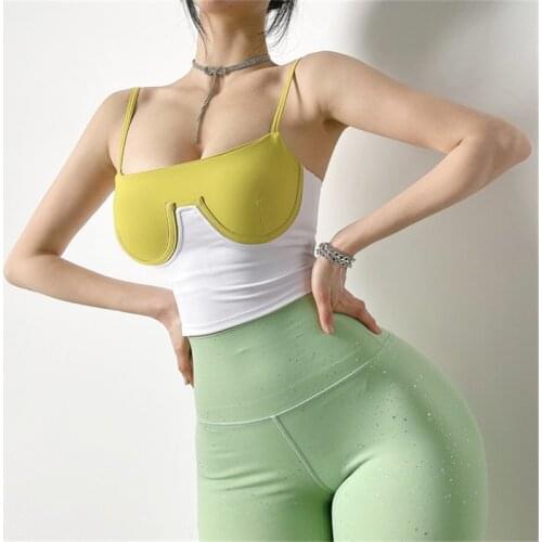 Sexy Patch Work Fitness Bra Women Sports Bra with inner Pad Yoga Crop Tank Top Gym Workout Top Sports Wear Active Tube