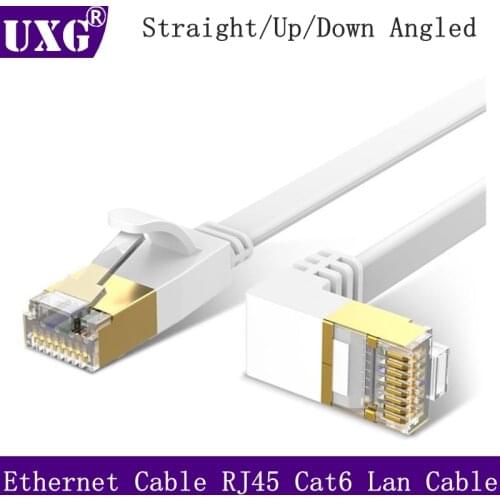 90 Degree Ethernet Cable RJ45 Cat6 Lan Cable RJ 45 Flat Network Flat Cable Patch Cord for Modem Router TV Patch Panel PC Laptop