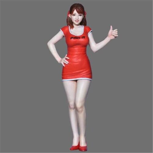 Resin Figure 1/24 Scale Model Kit Japanese Girl In Red Assembling Model Resin Kit Colorless Self-Assembled Toys R47