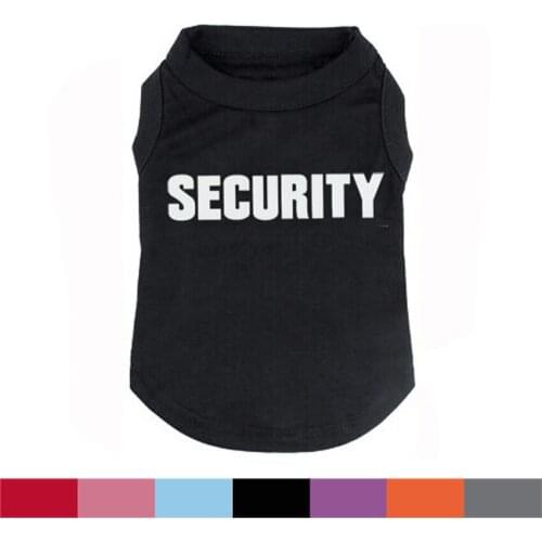 SECURITY Printed T-Shirts Pet Puppy Clothes Shirts Tee Polyester Clothes Tank Tees Top for All Seasons Hot sale Free Shipping