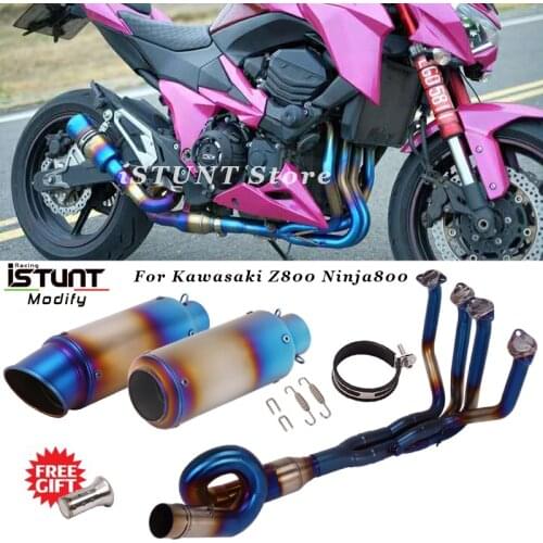 Z800 Motorcycle Escape Exhaust Full System Modified Front Middle Link Pipe Muffler DB Killer Slip On For Kawasaki Z800 Ninja800