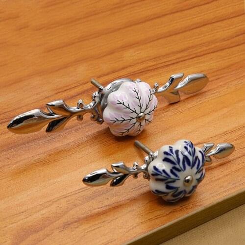 JD 41mm China Blue and White Porcelain Ceramic Cabinet Handle and Pulls Kitchen Handles Drawer Knobs Furniture Handle and Knobs