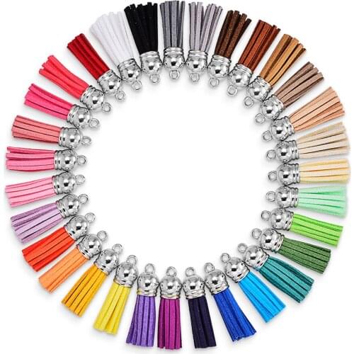 70pcs mixed Leather Faux Suede Tassesls 2021 DIY Jewelry Making Findings Tassesl For Cellphone Strap Keychain Necklace Earrings