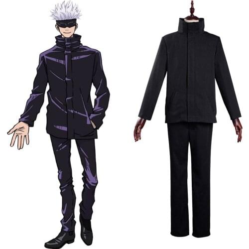 Anime Jujutsu Kaisen Cosplay Satoru Gojo Cosplay Costume School Uniform Outfits Halloween Carnival Suit