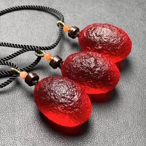 Korla blood meteorite Handmade Pendant Men women gift Desert glass meteorite necklace healing stone spiritual wealth away evil