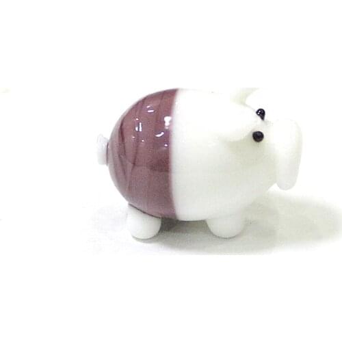 Multi-Color Miniature Glass Pig Figurines Creative Design Cartoon Animal Craft Ornaments Home Table Room Kawaii Decor Collection