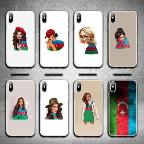 Azerbaijan buta flag fashion girl Phone Case For iphone 12 11 Pro Max Mini XS Max 8 7 6 6S Plus X 5S SE 2020 XR Silicone cover