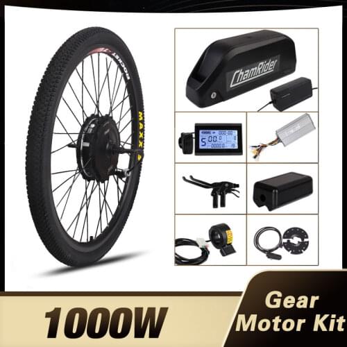 1000W Motor Wheel 48V Electric Bicycle Kit 20AH Polly Battery Ebike Conversion Kit XF19 Geared Hub Motor Electric Bike Kit