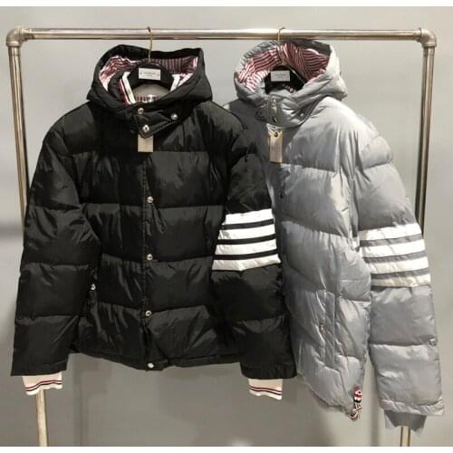 2021 Fashion Brand Cotton Clothes Men Hooded Jacket Loose Striped Solid Single Breasted Thick Winter Casual Cotton Coat