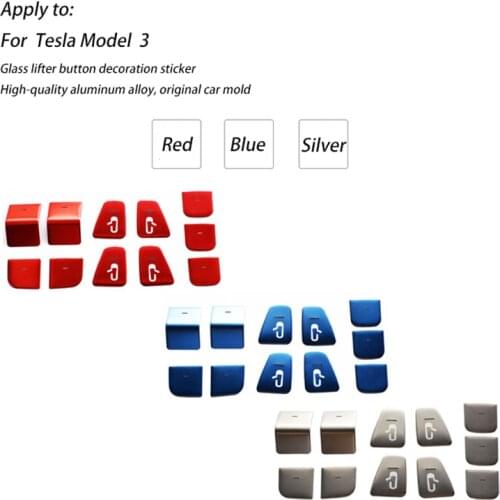 Car Window Lift Switch Button Stickers for Tesla Model 3 2017-2020 High Quality ABS Plastic Interior Accessories