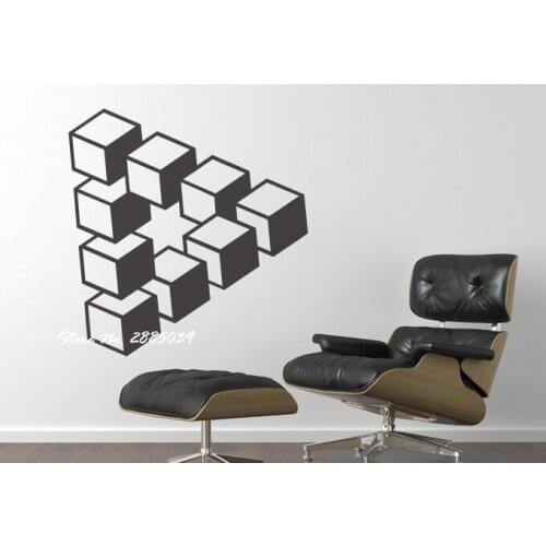 Creative New Design Impossible Triangle Sticker DIY Living Room Bedroom Decor Fashion Mural Removable Wall Stickers Quotes LA269