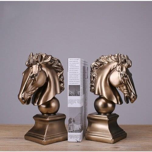The new European style retro Home Furnishing resin crafts creative bookend Horse Bookends gift book study office decoration