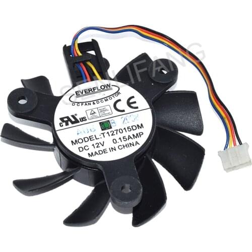 Genuine New T127015DM Diameter 6.5CM Pitch 4.7CM DC12V 0.15AMP 4-Wire Cooling Fan