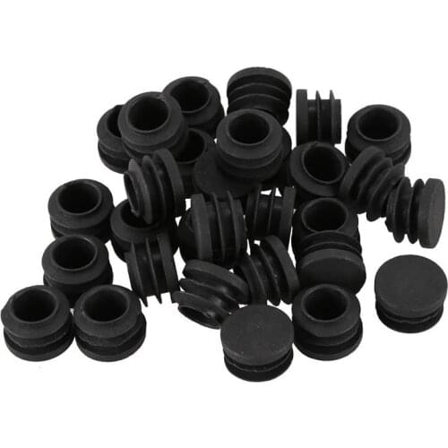Round Table Chair Leg Tube Pipe Insert End Cap 19mm Dia 30pcs Black