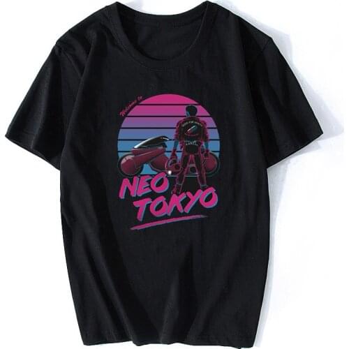 Akira Welcome To Neo Tokyo Vintage Men T-shirt Harajuku Streetwear Cotton Camisetas Hombre Men Vaporwave Japan Anime Shirt