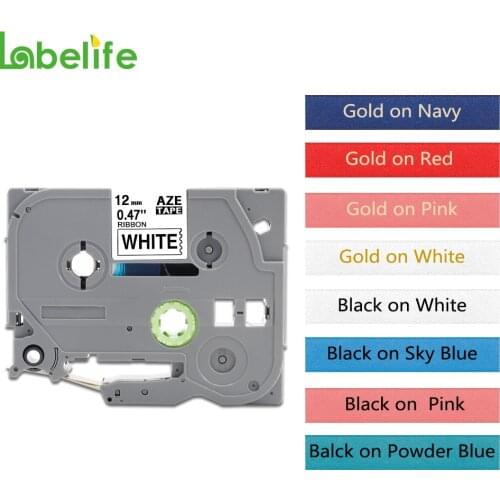Labelife Multicolor TZe Satin Ribbon label ribbon 12mm TZe Tape Compatible for Brother P-touch printer TZe-R231 tzRE34 for gifts