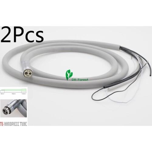 Dental 2Pcs Silicone 6holes Tubing Tube Hose for High Speed Fiber Optic Handpiece