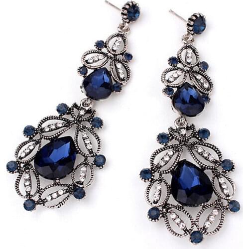 1pair Teardrop Rhinestone Wedding Earrings Big Crystal Women Long Drop Earrings Bridal Party Jewelry Oorbellen Earings