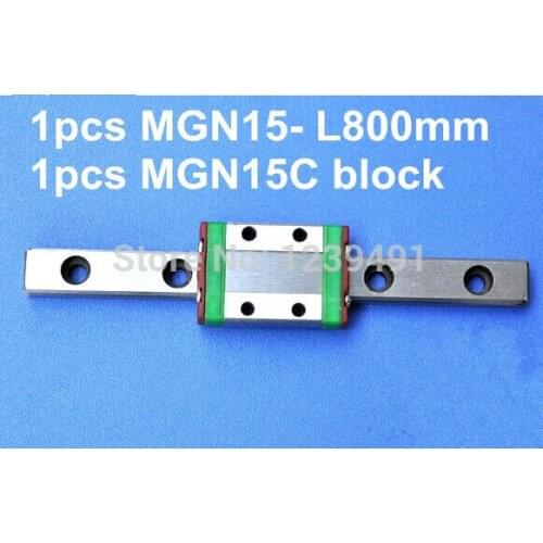 1pcs MGN15 L800mm linear rail + 1pcs MGN15C carriage