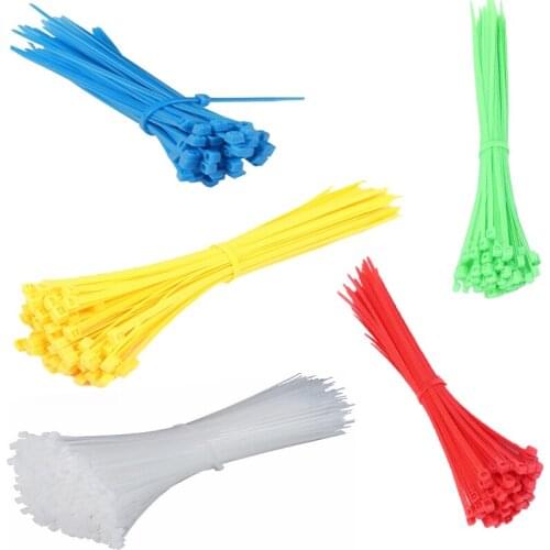 100Pcs Zip Ties 2.5x100mm Nylon Self-Locking Cable Ties Color Plastic Zip Ties Velcro Cable Ties Cable Organizer Wire Strap