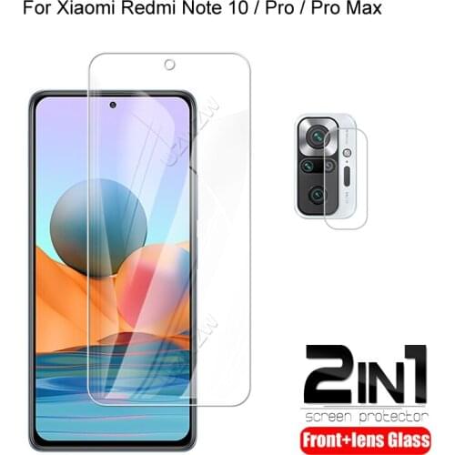 2 in 1 For Xiaomi Redmi Note 10 Pro Max / Pro / Note 10 Camera Lens Film & Screen Protector Guard Protective HD Tempered Glass