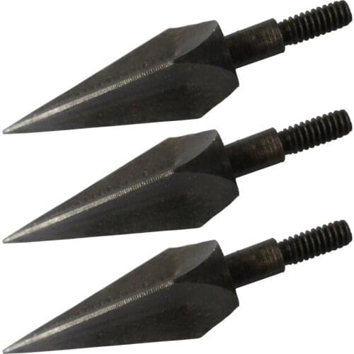 3PCS Black Iron Broadheads 125 Grain for Arrow Hunting With Razor Blade