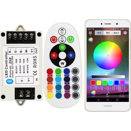 360W RGB RGBW Bluetooth Led controller Wireless Touch 24Key IR Remote APP BT RGB Controler for Bar Strip Light DC12 24V
