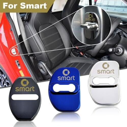 3D stainless steel car accessories Car Door Lock Car sticker for smart fortwo 451 forfour 453 Car stickers car decoration