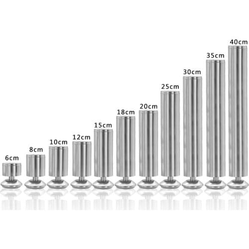 4PCS Height 60mm-250mm Stainless Steel Furniture Leg Adjustable Cabinet Foot Table Bed Sofa Level Feet Adjustable Cabinet Legs