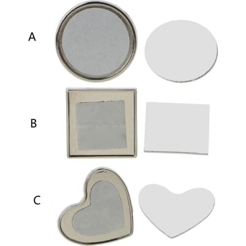 5 PCs MDF Blank Badge Single-Sided Printed Heat Transfer Badge for Christmas Valentine Graduation Present