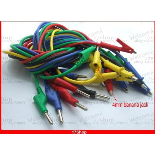 5PCS High quality silicone Cables Test Pliers clip Alligator for 4mm Banana Plug