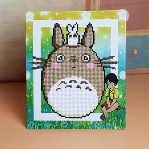 Diamond Painting Set For Kids Totoro 5D Diamond Painting Full Round Embroidery Animal Mosaic Cross Stitch Kit Pictures Frame