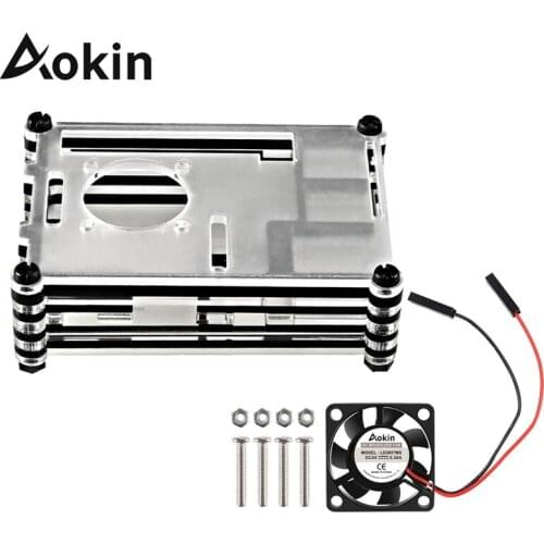 Aokin For Raspberry Pi 3 Enclosure Case 9 Layer Acrylic Cover Shell With Cooling Fan For Raspberry Pi 3 Model B+ Plus