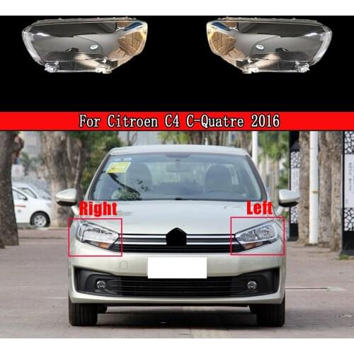Car Headlight Cover Lampcover Lampshade Lamp Glass Lens Case Auto Light Caps For Citroen C4 C-Quatre 2016