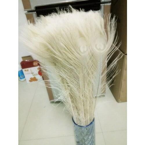 Free shipping wholesale high quality 100pcs Rare natural peacock feather 80-90cm / 32-36inch decorative diy white