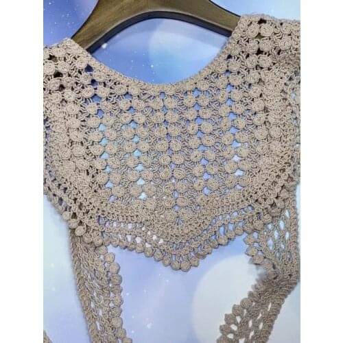 Big wavy lace shawl thin section hollow crochet flowers outside decorated scarf waistcoat patches for clothes diy