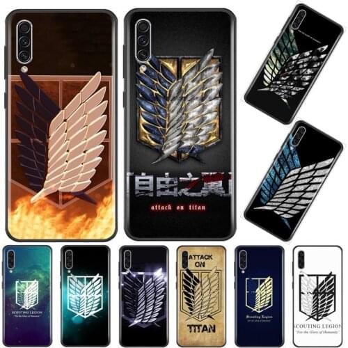 Anime Attack on titan logo Phone Case For Samsung A20 A30 30s A40 A7 2018 J2 J7 prime J4 Plus S5 Note 9 10 Plus