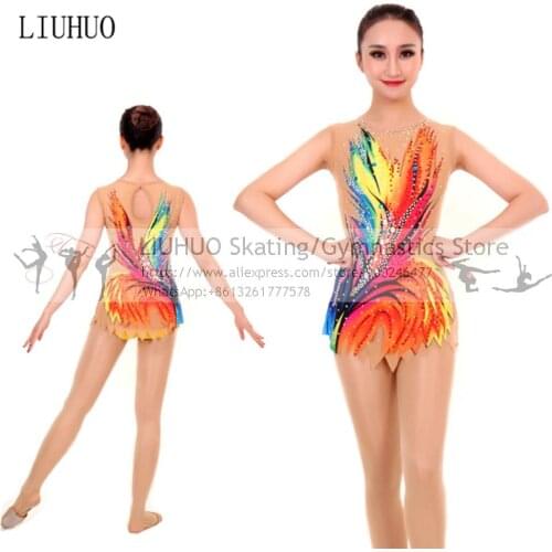 Figure Skating Rhythmic Leotards Dress Children gymnastic dress performance Professional Ballroom Girls Ballet Rhythmic leotards