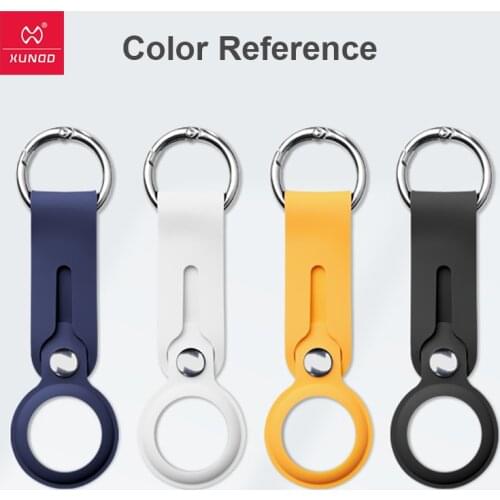 For Airtag Case Silicone Shockproof Airtag Protective Cove rFor Apple Airtags with Keychain Anti-Fall Protection Case Xundd